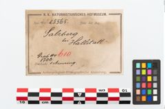 Etikett zu Bronzemelonenarmreif (NHMW-PRAE-025565)